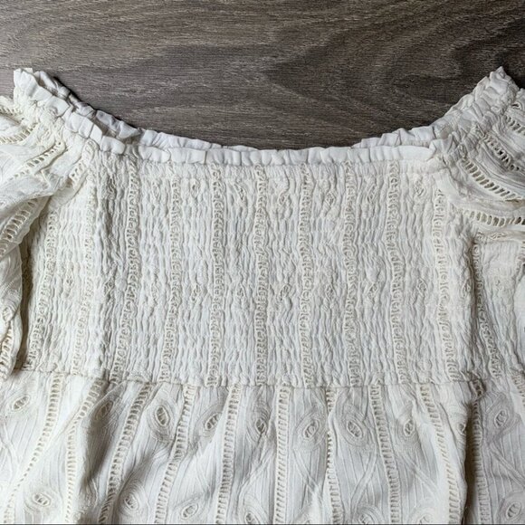 Tularosa Revolve Quinn Mini Dress Off The Shoulder Embroidered Eyelet Size XS - Picture 11 of 16